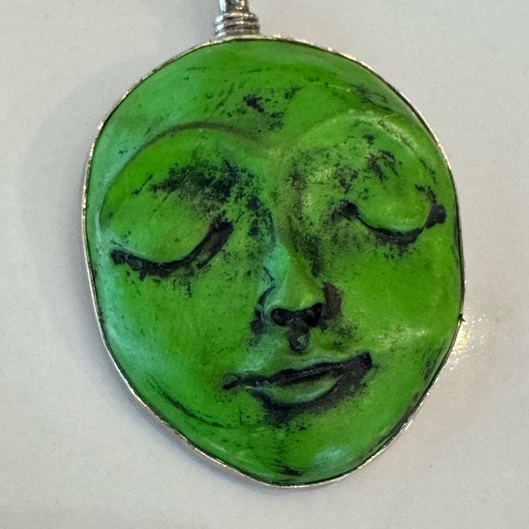 Coreen Cordova Sleeping Moon Green Pendant - Picture 1 of 4